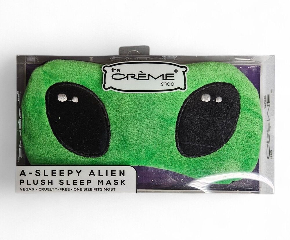 The Crème Shop Sleepy Alien Plush Sleep Mask, One Size, NIB Vegan Cruelty Free